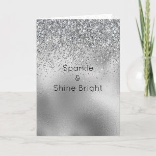 Glitzy Silver Glam Glitter Sparkle Card
