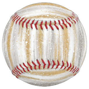 Glitzy Silver Gold Sparkle Stripes Softball