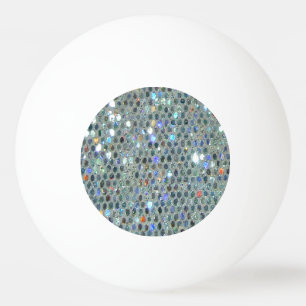 Glitzy Sparkly Silver Glitter Bling Ping Pong Ball