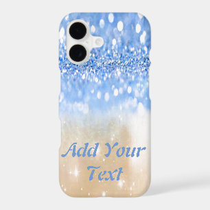 Glitzy Trendy Sparkle Blue and Gold Girly Glitter.