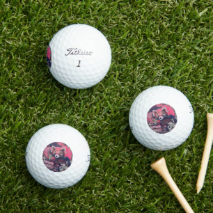 GlitzyAnimal_RedPanda_005 Golf Balls