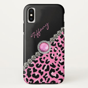 Glitzzy Pink Jaguar Print iPhone 5S Case