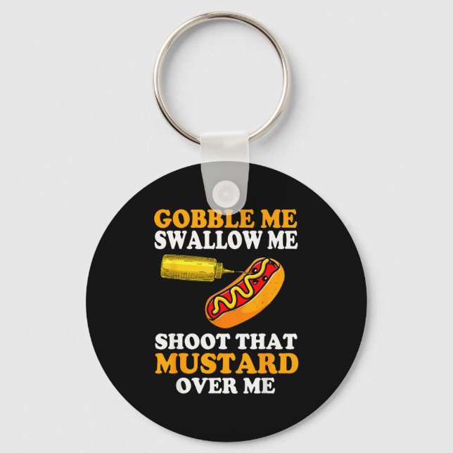 Glizzy Gobbler Funny Glizzy Meme Hot Dog Lover Men Key Ring (Front)