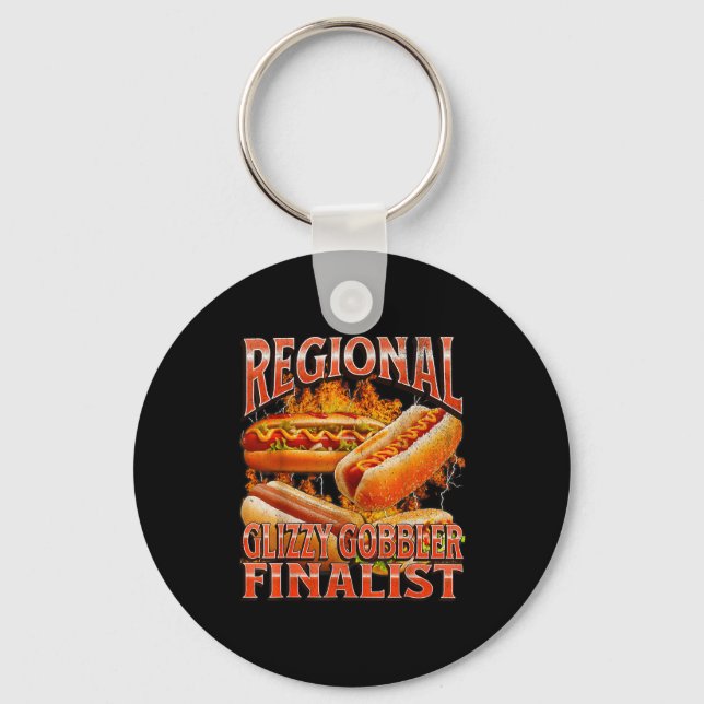 Glizzy Gobbler Funny Wiener Hot Dog Meme Bootleg G Key Ring (Front)