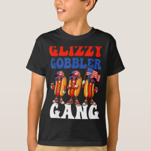 Glizzy gobbler gang funny patriotic hotdogs fourth T-Shirt