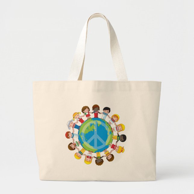 Global Children Large Tote Bag (Front)