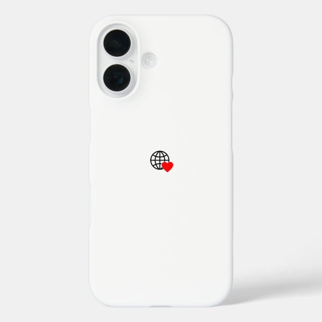 Global Compassion – Heart & Globe Minimalist Phone Case-Mate iPhone Case (Back)