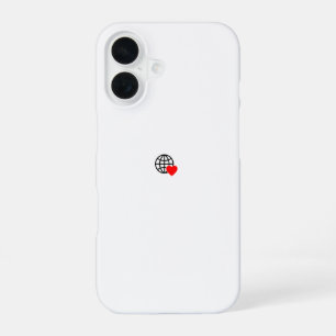 Global Compassion – Heart & Globe Minimalist Phone iPhone 16 Case