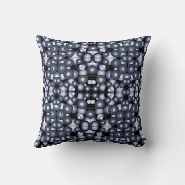 Global Concentric Circle Orbital Abstract Art Cushion (Back)