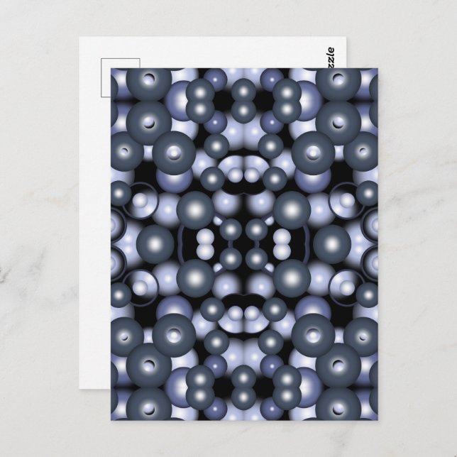 Global Concentric Circle Orbital Abstract Art  Postcard (Front/Back)