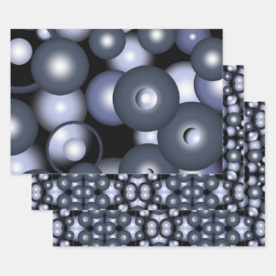 Global Concentric Circle Orbital Abstract Art Wrapping Paper Sheet