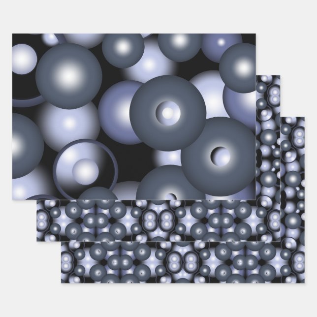 Global Concentric Circle Orbital Abstract Art  Wrapping Paper Sheet (Set)