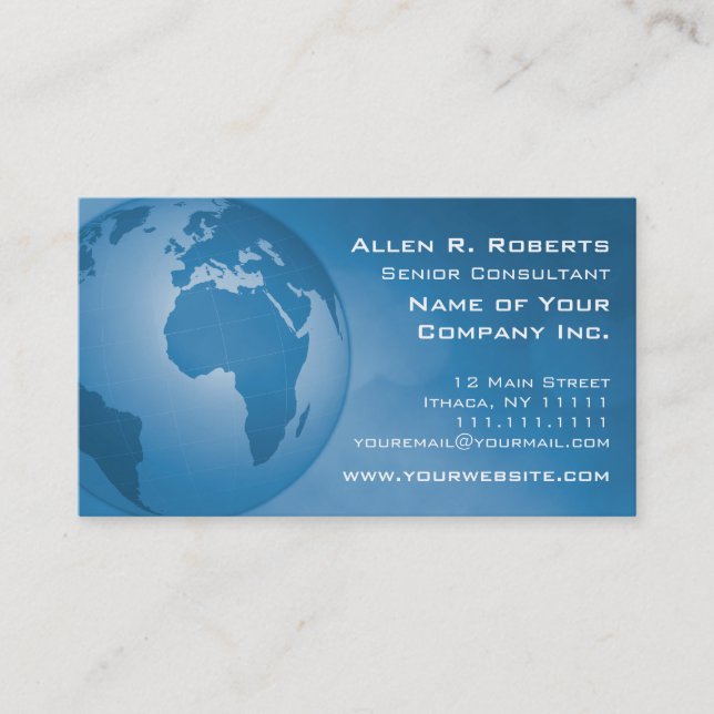 Global Corporate EMEA Europe Africa Middle East Business Card (Front)