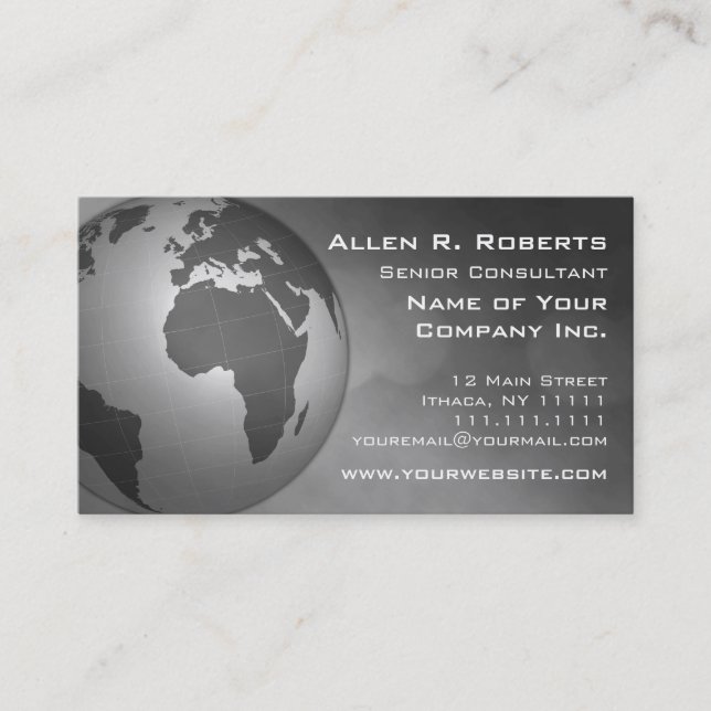 Global Corporate International Trading Company Business Card (Front)