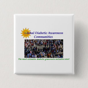 GLOBAL DIABETIC AWARENESS 15 CM SQUARE BADGE