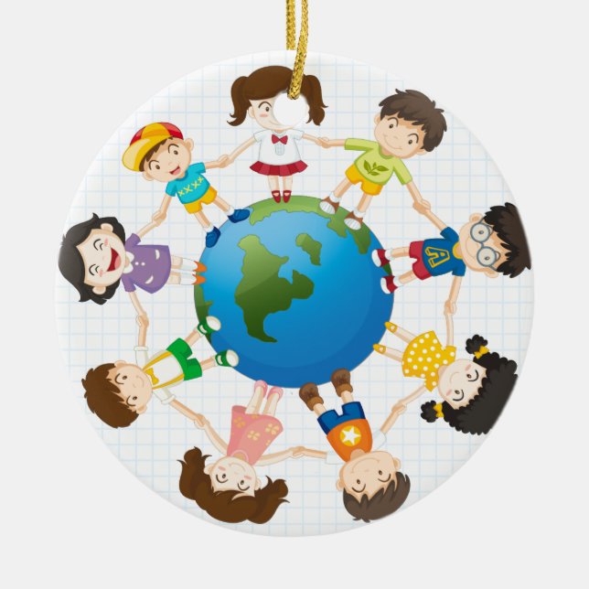 Global diversity ceramic tree decoration (Front)