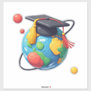 Global Education And Graduation: World With Cap