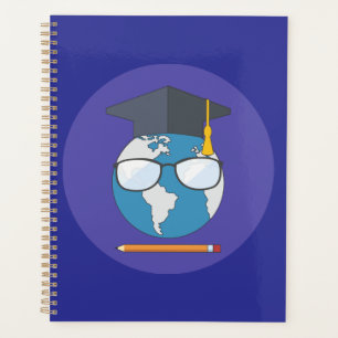 Global Education Graduation Cap Earth Smart Planet Planner