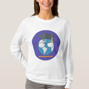Global Education Graduation Cap Earth Smart Planet T-Shirt