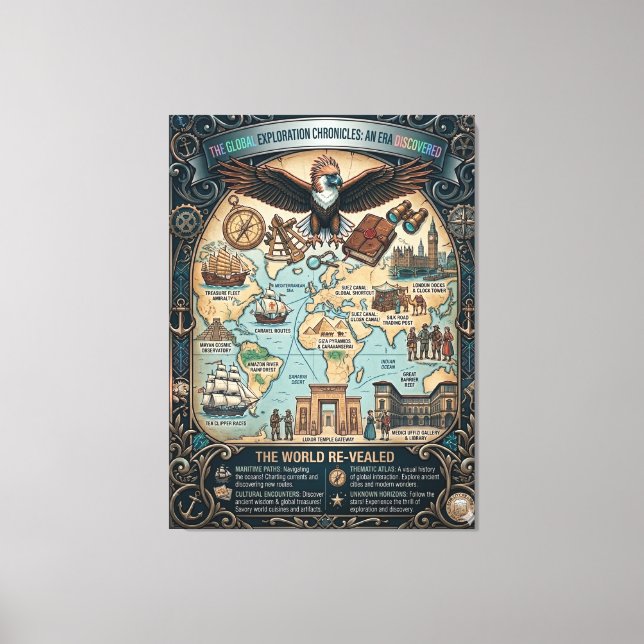 Global Exploration Chronicles Canvas Print (Front)