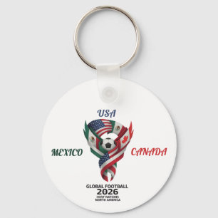 Global Football 2026 Keychain Mexico USA Canada