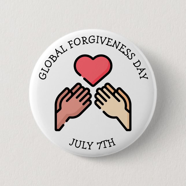 Global Forgiveness Day July 7th 6 Cm Round Badge (Front)