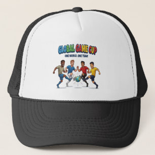 Global Game Cup Soccer Unity Design Trucker Hat