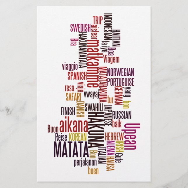 Global Groove: Hakuna Matata in Every Language Stationery (Front)