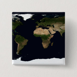 Global image of the world 15 cm square badge