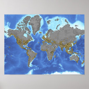 Global Landslides Map Poster