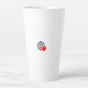 Global Love Latte Mug Minimalist Heart Design