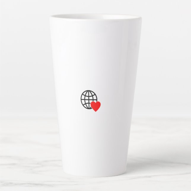 Global Love Latte Mug | Minimalist Heart Design (Front)