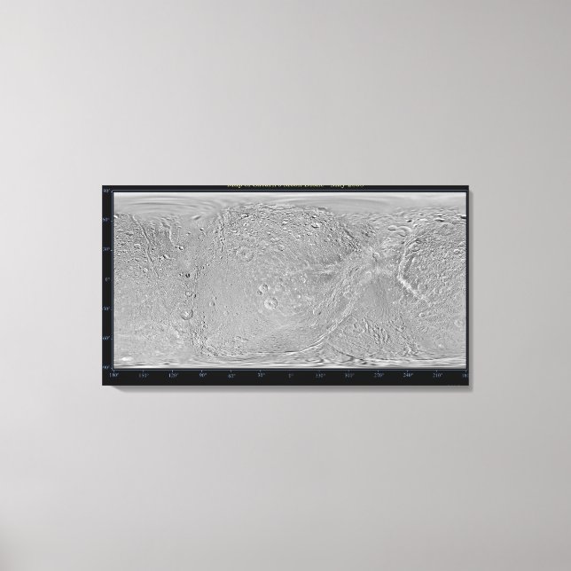 Global map of Saturn's moon Dione Canvas Print (Front)