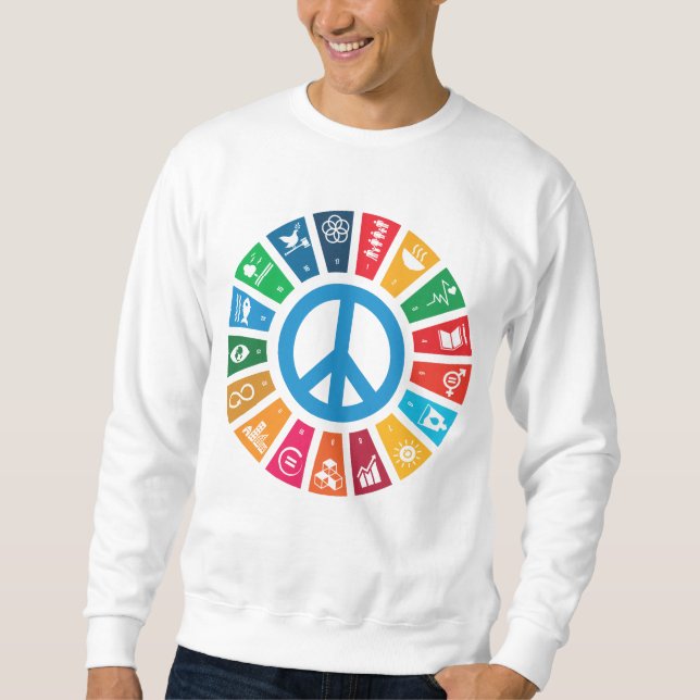 Global Peace Sustainability Goals Inspirational Sweatshirt (Front)