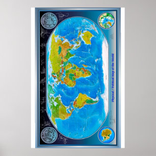 " Global: Physical/Political World MAP ... Poster