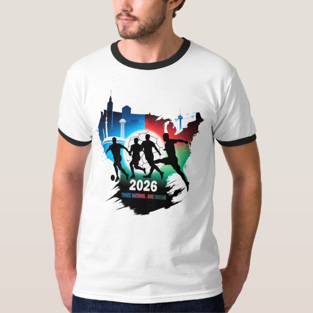 Global Soccer 2026 Three Nations. One Dream.  T-Shirt (Front)