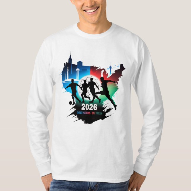 Global Soccer 2026 Three Nations. One Dream.  T-Shirt (Front)