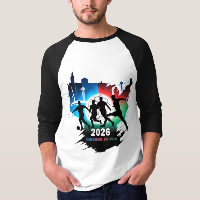 Global Soccer 2026 Three Nations. One Dream.  T-Shirt (Front)