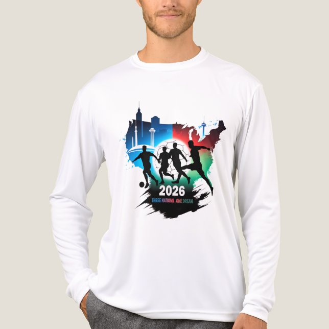 Global Soccer 2026 Three Nations. One Dream.  Tri-Blend Shirt (Front)