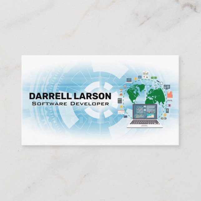 Global Tech | Computer | Engineer Business Card (Front)