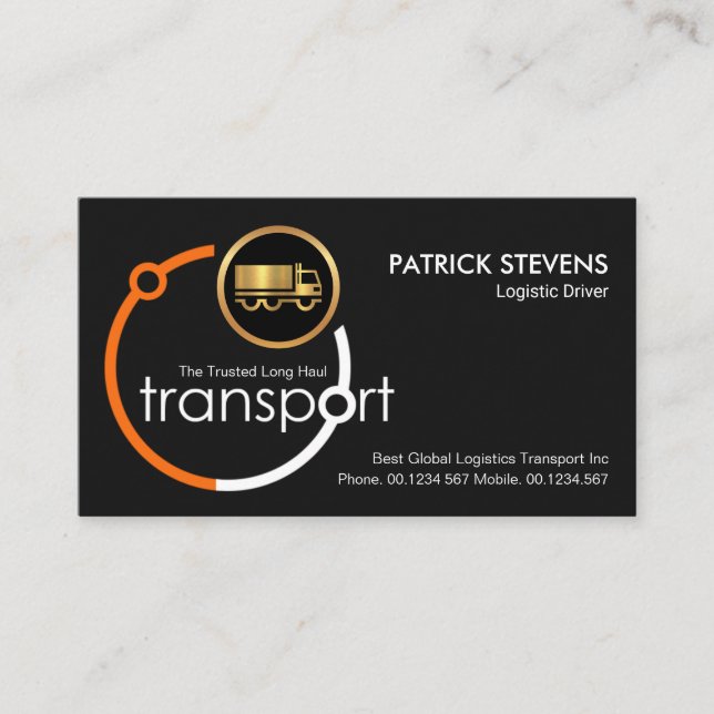 Global Transport Satellite Logistics Truck Driver Business Card (Front)