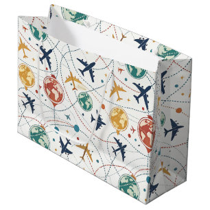 Global Travel Aviation Pattern (2) Large Gift Bag
