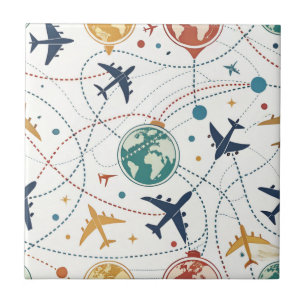 Global Travel Aviation Pattern (2) Tile