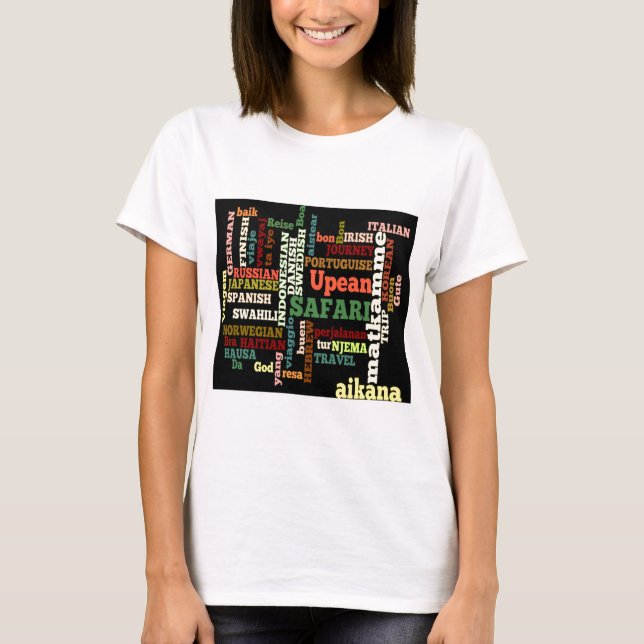 Global Travel Language Collage tees and t-shirts (Front)