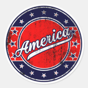 Global Traveller - America USA Hockey Classic Round Sticker