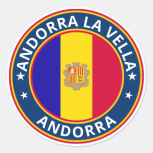 Global Traveller - Andorra La Vella, Andorra Stick Classic Round Sticker