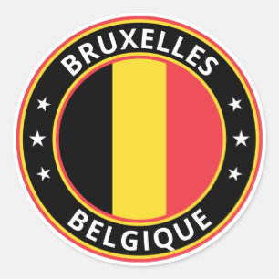 Global Traveller - Bruxelles, Belgique Belgium Classic Round Sticker