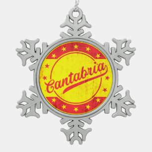 Global Traveller - Cantabria, Spain Snowflake Pewter Christmas Ornament