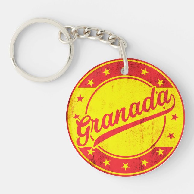 Global Traveller - Granada, Spain Key Ring (Front)