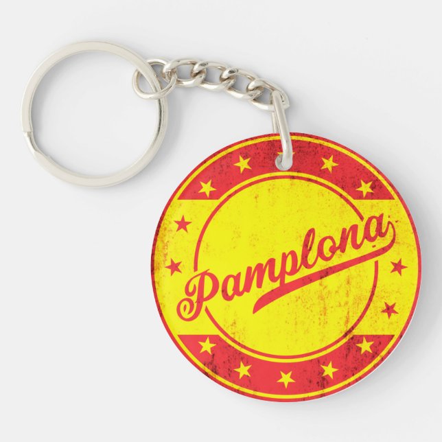 Global Traveller - Pamplona, Spain Key Ring (Front)